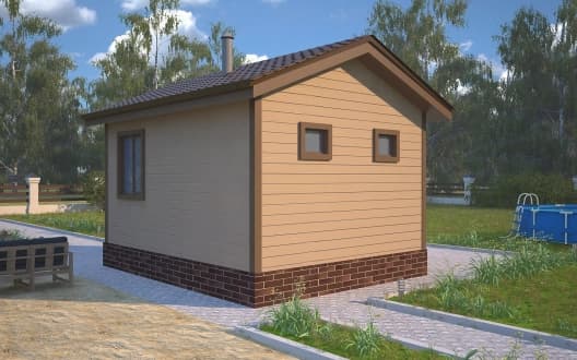Каркасная баня 4×5 (вариант 2)